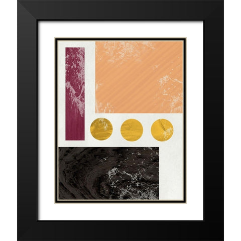 Essie Abstract II Black Modern Wood Framed Art Print with Double Matting by Santiago, Daniela