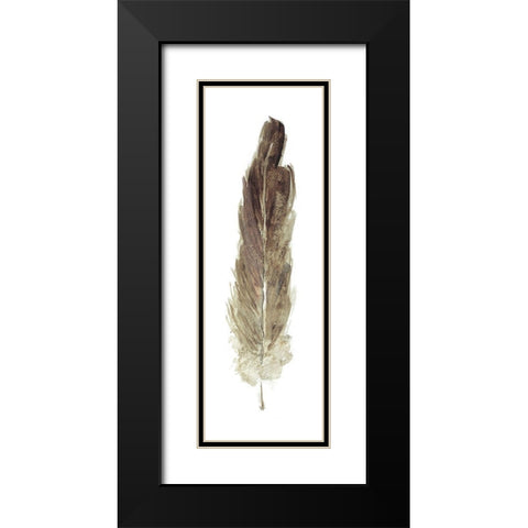Soft Feather I Black Modern Wood Framed Art Print with Double Matting by Swatland, Sally