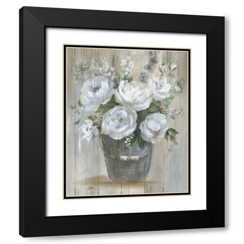 Wild Roses Black Modern Wood Framed Art Print with Double Matting by Nan