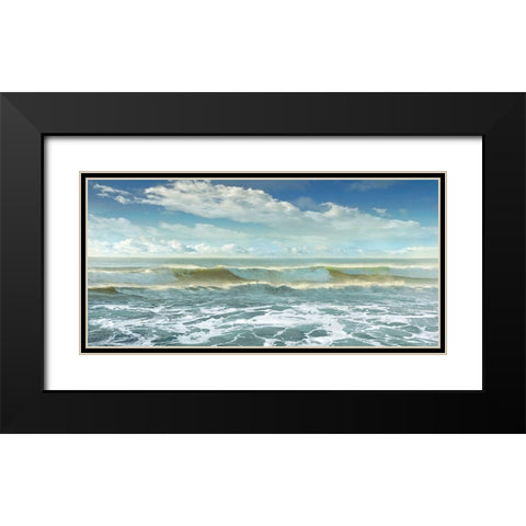 Surf Is Up Black Modern Wood Framed Art Print with Double Matting by Calascibetta, Mike