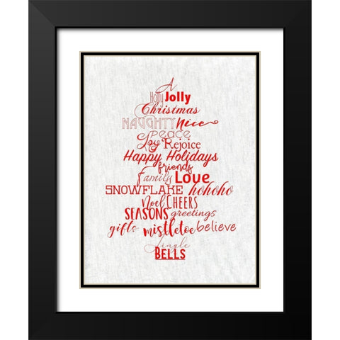 Christmas Type Trees Black Modern Wood Framed Art Print with Double Matting by Santiago, Daniela