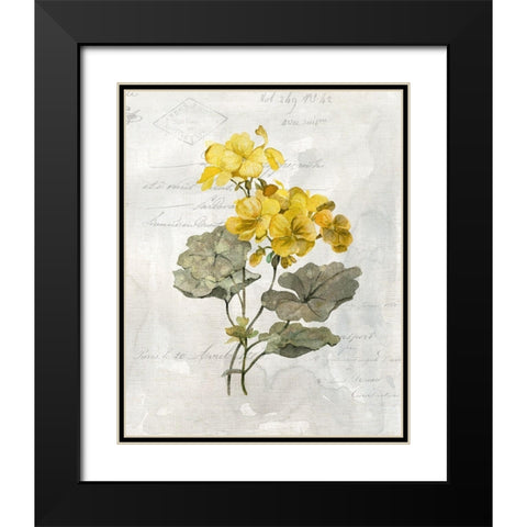Canary Linen Geranium Black Modern Wood Framed Art Print with Double Matting by Robinson, Carol