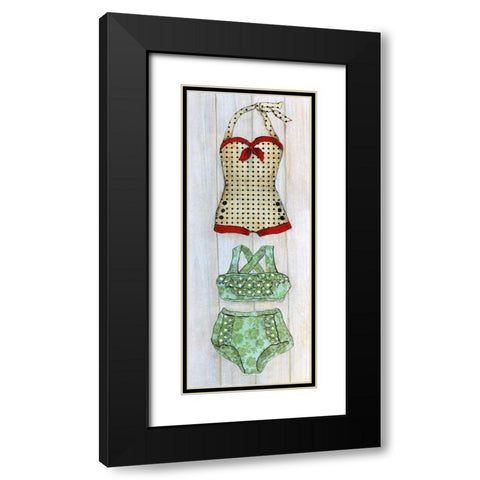 Vintage Bathing Suit - Detail II Black Modern Wood Framed Art Print with Double Matting by Tava Studios