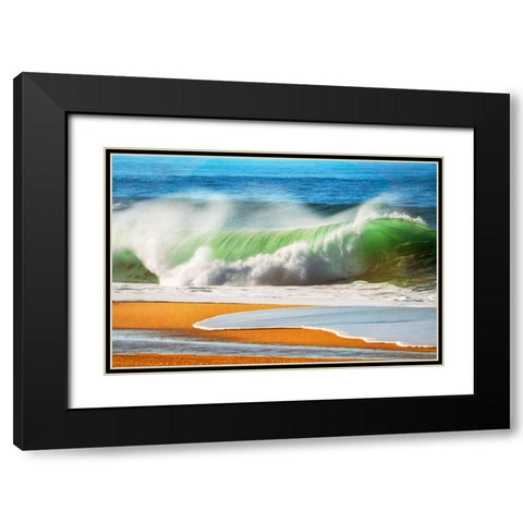 The Wave Black Modern Wood Framed Art Print with Double Matting by Van de Goor, Lars