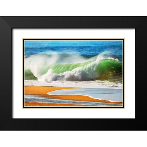The Wave Black Modern Wood Framed Art Print with Double Matting by Van de Goor, Lars