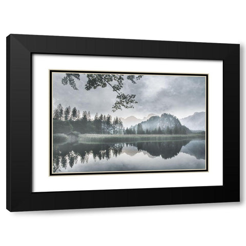 Evening Melody Black Modern Wood Framed Art Print with Double Matting by Weisz, Irene