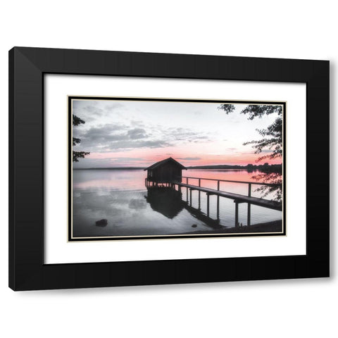 October Sunset Black Modern Wood Framed Art Print with Double Matting by Weisz, Irene