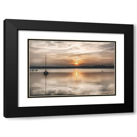 Soft Sunset Black Modern Wood Framed Art Print with Double Matting by Weisz, Irene