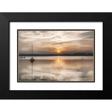 Soft Sunset Black Modern Wood Framed Art Print with Double Matting by Weisz, Irene