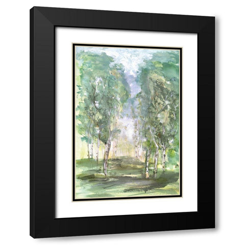 Birch Meadow Black Modern Wood Framed Art Print with Double Matting by Jill, Susan