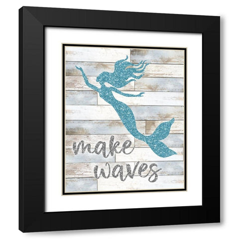 Make Waves Black Modern Wood Framed Art Print with Double Matting by Carpentieri, Natalie