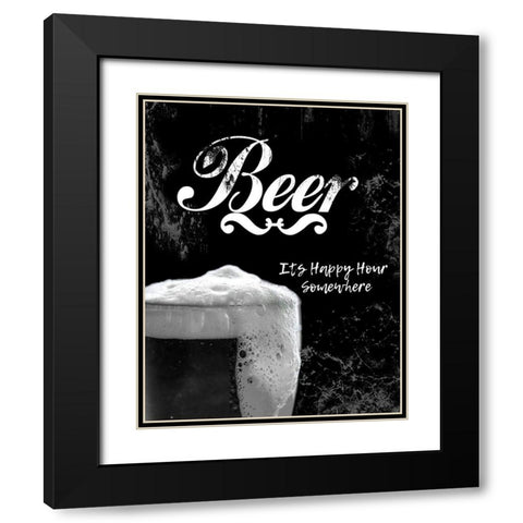 Beer Black Modern Wood Framed Art Print with Double Matting by CAD Designs