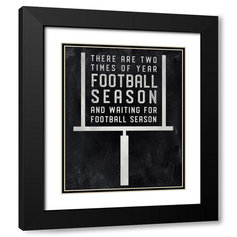 Football Season Black Modern Wood Framed Art Print with Double Matting by CAD Designs