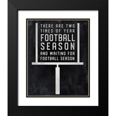 Football Season Black Modern Wood Framed Art Print with Double Matting by CAD Designs