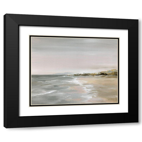 New Shore Black Modern Wood Framed Art Print with Double Matting by Nan