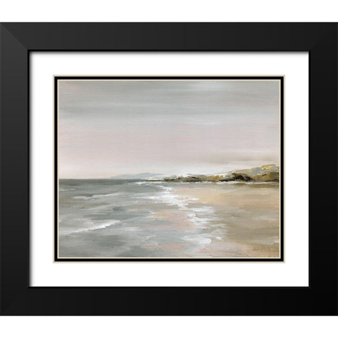 New Shore Black Modern Wood Framed Art Print with Double Matting by Nan