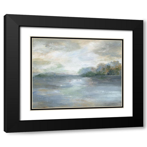 Blue Ethereal Black Modern Wood Framed Art Print with Double Matting by Nan