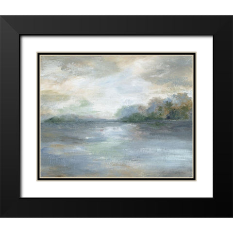 Blue Ethereal Black Modern Wood Framed Art Print with Double Matting by Nan