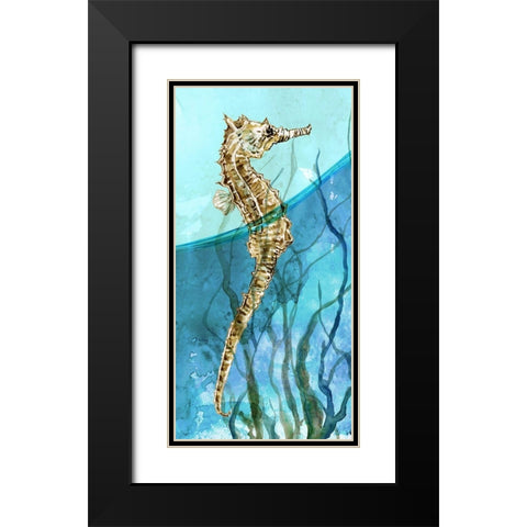 Atlantic Seahorse Black Modern Wood Framed Art Print with Double Matting by Robinson, Carol