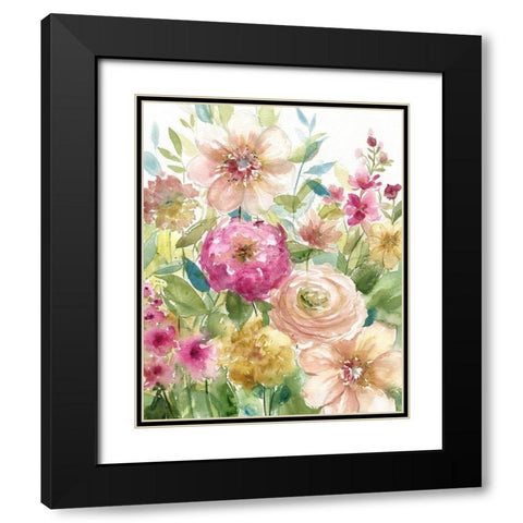 Jardin de Fleurs Black Modern Wood Framed Art Print with Double Matting by Robinson, Carol
