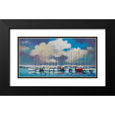 Harbour Black Modern Wood Framed Art Print with Double Matting by Orme, E. Anthony