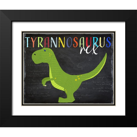 Tyrannosaurus Black Modern Wood Framed Art Print with Double Matting by Santiago, Daniela
