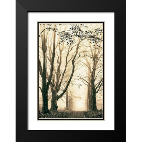 Silence Black Modern Wood Framed Art Print with Double Matting by Van de Goor, Lars