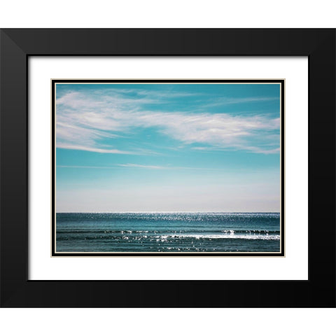 Glittering Waves Black Modern Wood Framed Art Print with Double Matting by Delimont, Danita