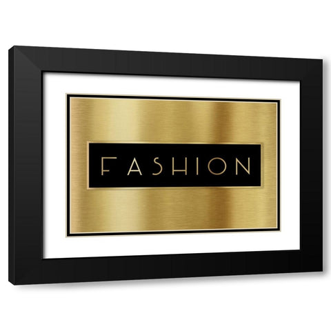 Gold Fashion Black Modern Wood Framed Art Print with Double Matting by CAD Designs