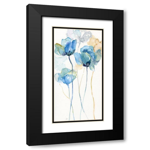 Wildflower Blues I Black Modern Wood Framed Art Print with Double Matting by Nan