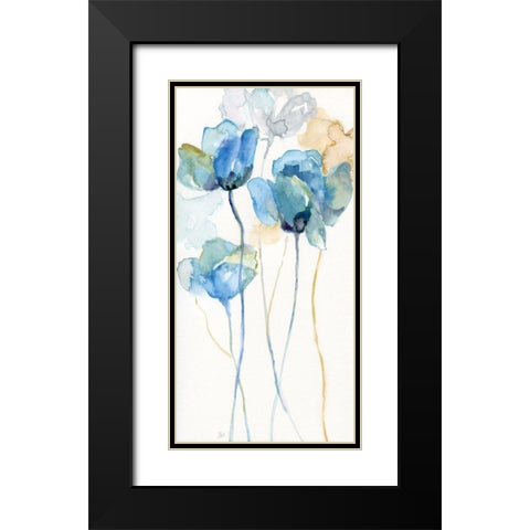 Wildflower Blues I Black Modern Wood Framed Art Print with Double Matting by Nan