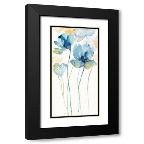 Wildflower Blues II Black Modern Wood Framed Art Print with Double Matting by Nan