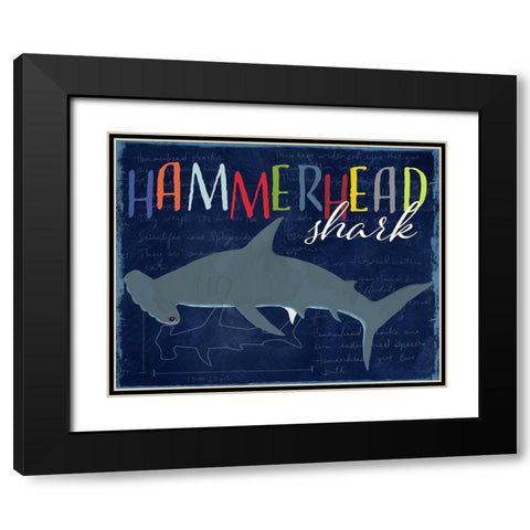 Hammerhead Shark Black Modern Wood Framed Art Print with Double Matting by Santiago, Daniela