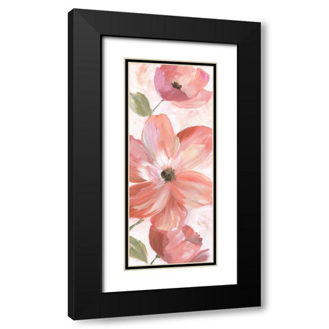 Blooming Coral II Black Modern Wood Framed Art Print with Double Matting by Nan