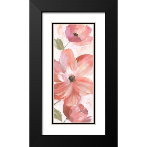 Blooming Coral II Black Modern Wood Framed Art Print with Double Matting by Nan