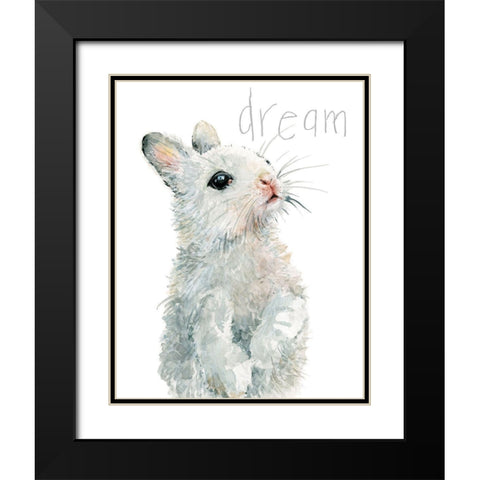 Forest Fur Baby Bunny Black Modern Wood Framed Art Print with Double Matting by Robinson, Carol