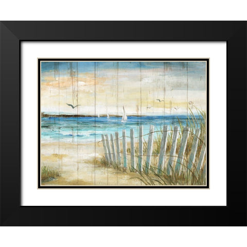 Coastal Causeway Black Modern Wood Framed Art Print with Double Matting by Nan