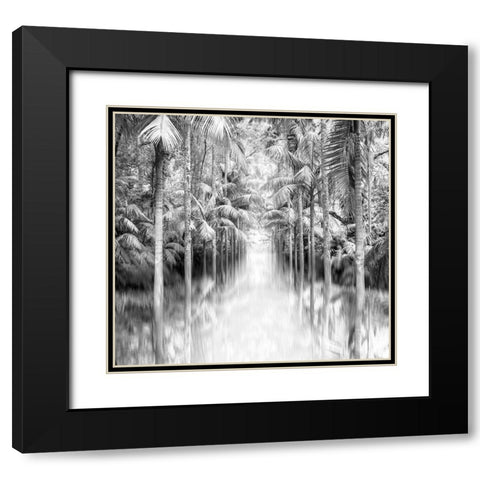 Azores Reflection Black Modern Wood Framed Art Print with Double Matting by Bibikow, Walter