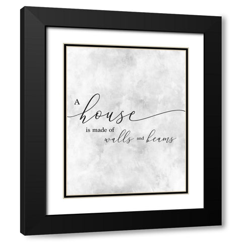 A House Black Modern Wood Framed Art Print with Double Matting by CAD Designs