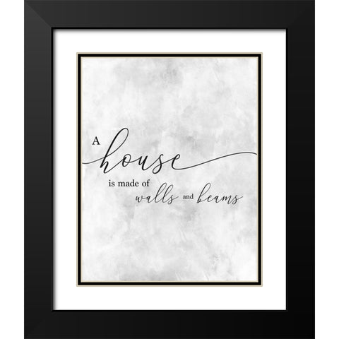 A House Black Modern Wood Framed Art Print with Double Matting by CAD Designs