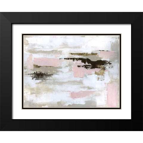 Desert Rose Black Modern Wood Framed Art Print with Double Matting by Tava Studios