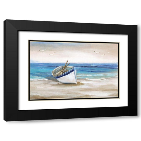 Shore Excursion Black Modern Wood Framed Art Print with Double Matting by Nan