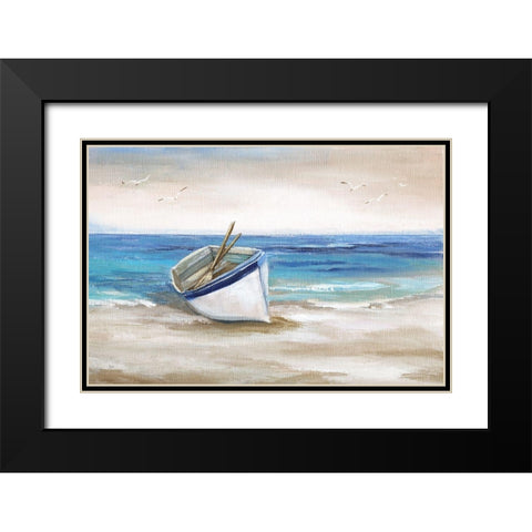 Shore Excursion Black Modern Wood Framed Art Print with Double Matting by Nan