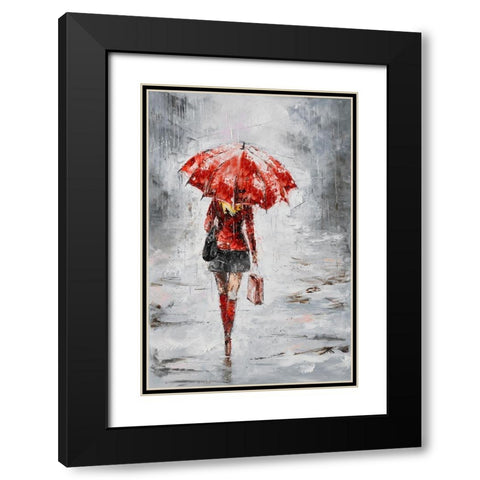 City in the Rain I Black Modern Wood Framed Art Print with Double Matting by Kowalik, Jolanta
