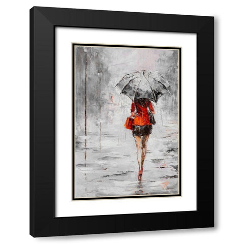 City in the Rain II Black Modern Wood Framed Art Print with Double Matting by Kowalik, Jolanta