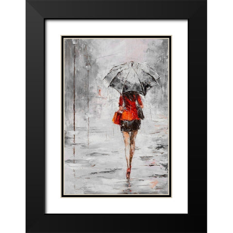 City in the Rain II Black Modern Wood Framed Art Print with Double Matting by Kowalik, Jolanta