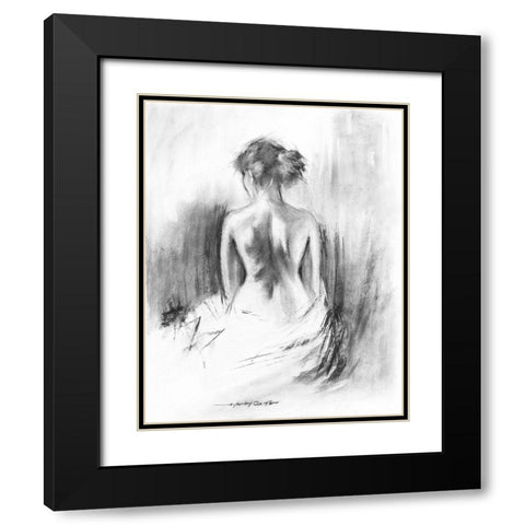 Soft Silhouette II Black Modern Wood Framed Art Print with Double Matting by Orme, E. Anthony