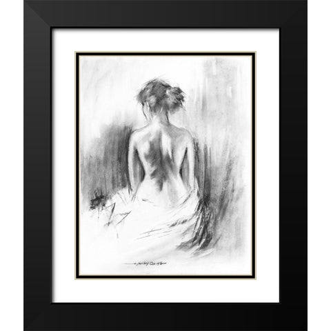 Soft Silhouette II Black Modern Wood Framed Art Print with Double Matting by Orme, E. Anthony