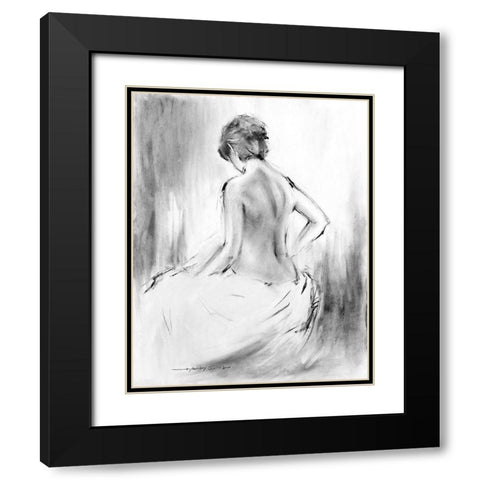 Soft Silhouette V Black Modern Wood Framed Art Print with Double Matting by Orme, E. Anthony