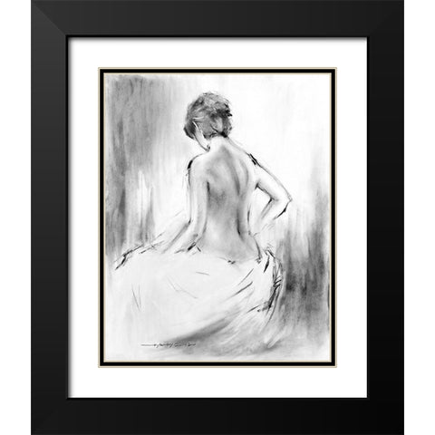Soft Silhouette V Black Modern Wood Framed Art Print with Double Matting by Orme, E. Anthony